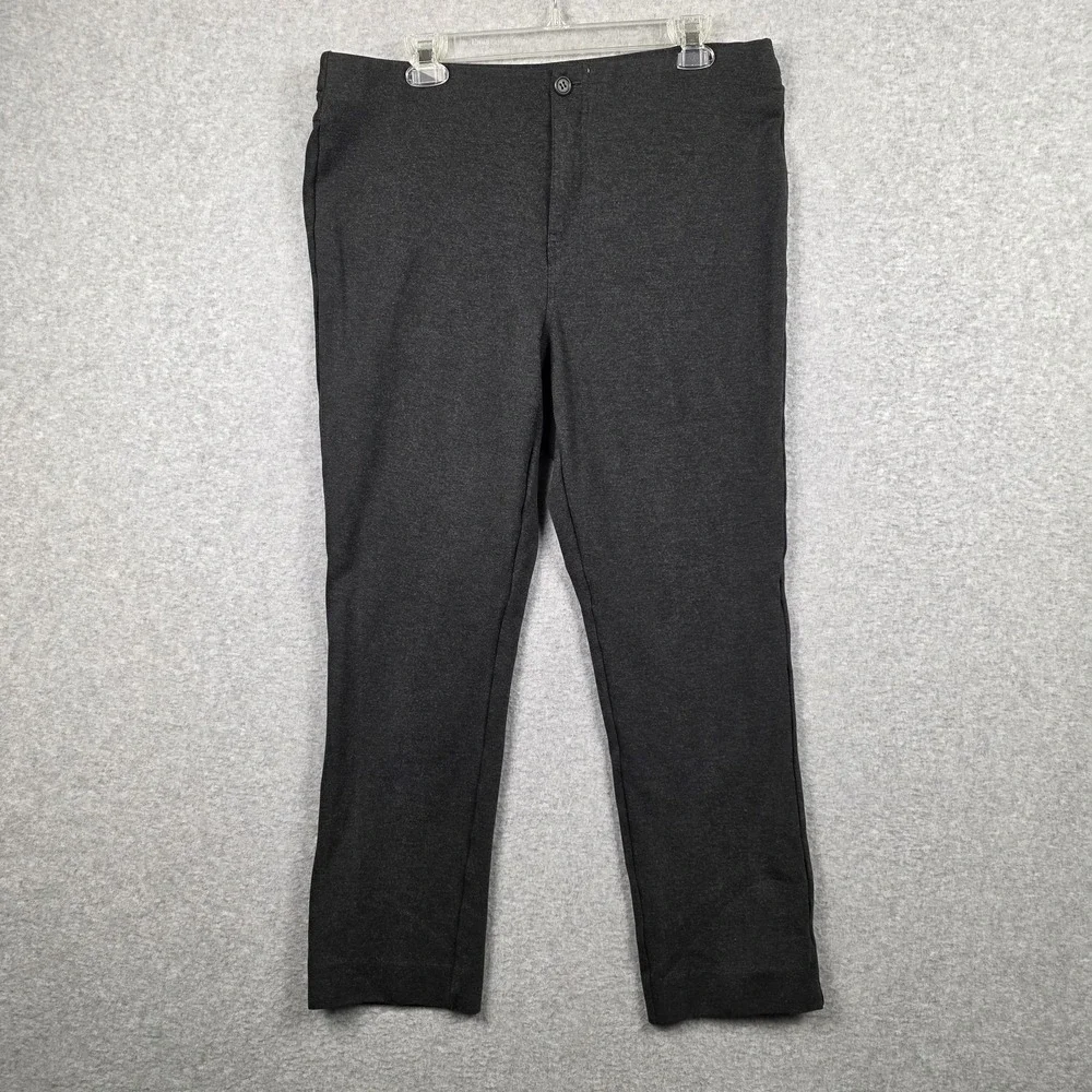 John Mark Pants Womens Large Gray Knit Ankle Slim Fit Stretch Pockets Casual - Picture 1 of 11